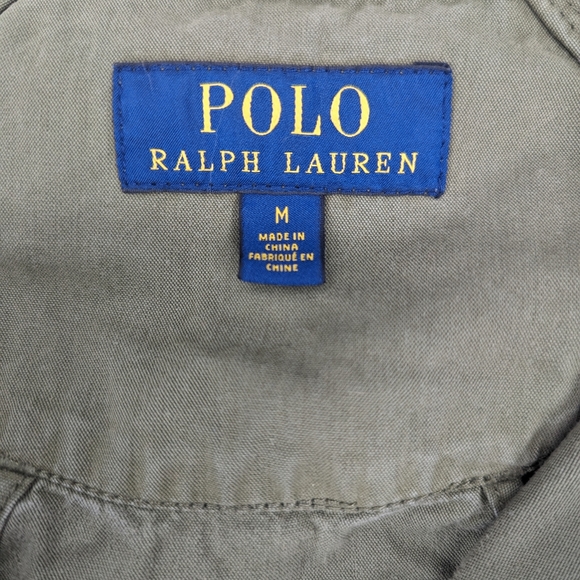 Polo Ralph Lauren Hooded Windbreaker Light Jacket Army Green Size Medium - Picture 4 of 13